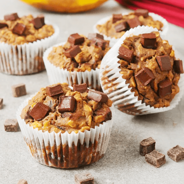 High protein chocolate chip chunk muffins 
