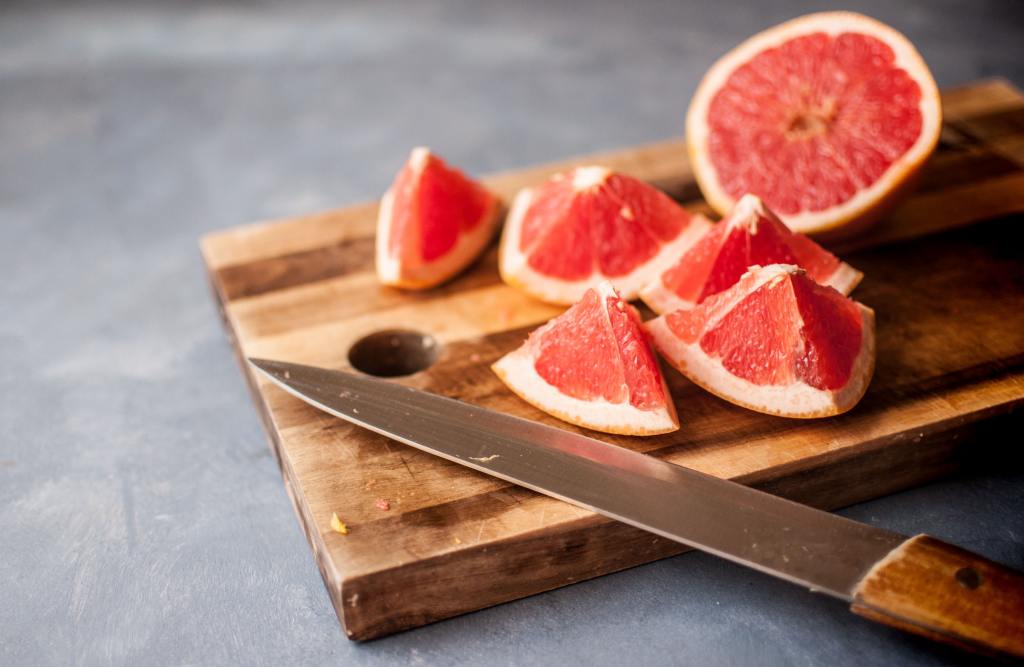 Sliced grapefruit