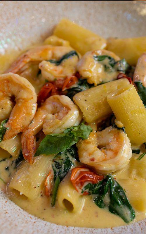 Creamy shrimp pasta 
