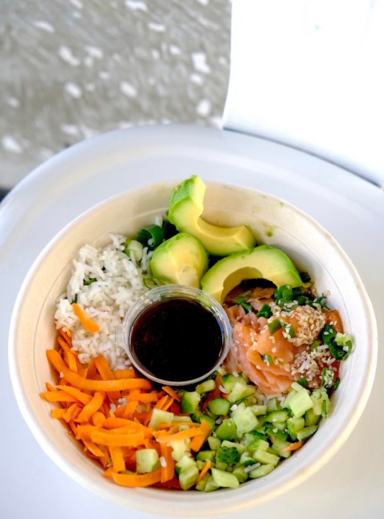 Salmon poke bowl 
