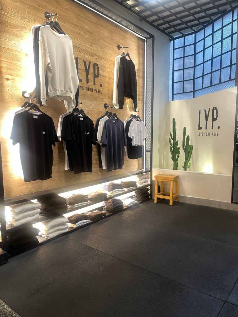 Fashion merchandise sold at Barbell House, Lebanon