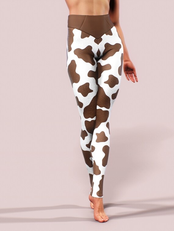Cow print leggings