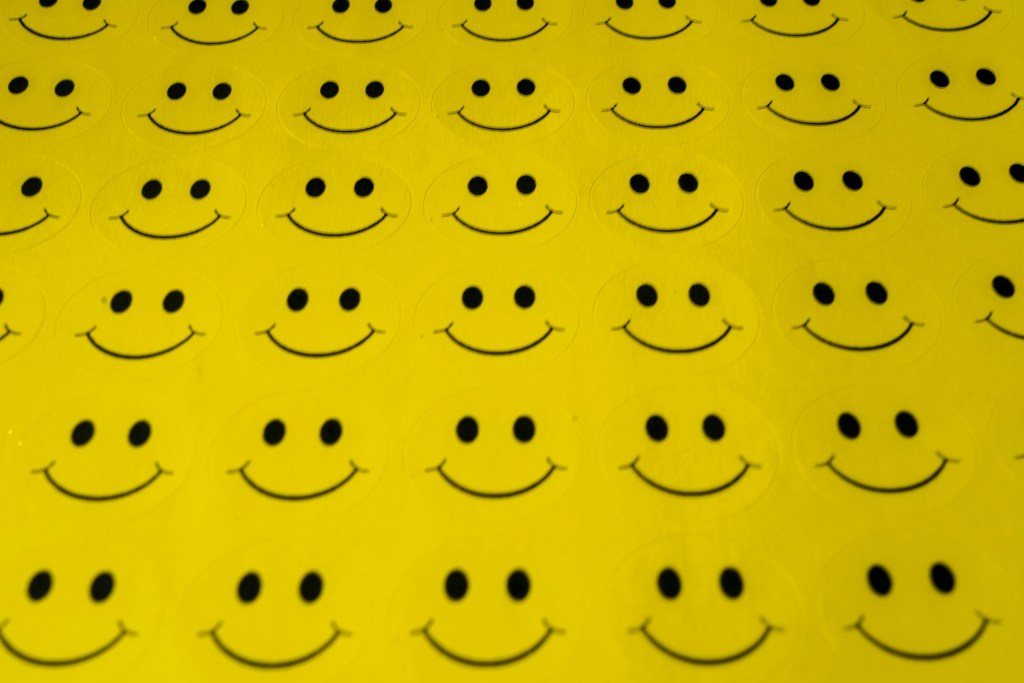 A lot of smiley faces in yellow