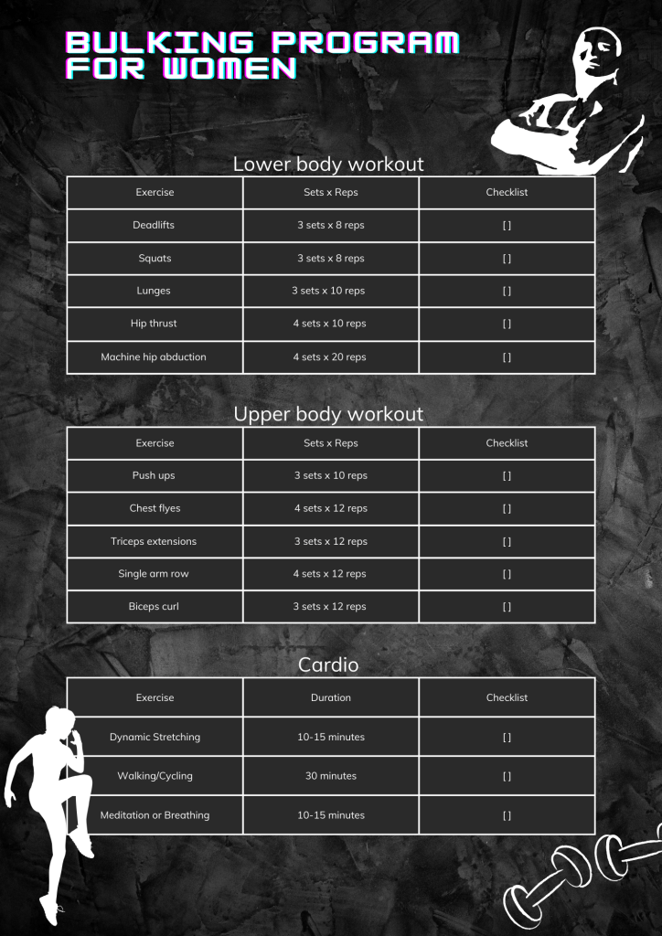 Bulking program for women 
